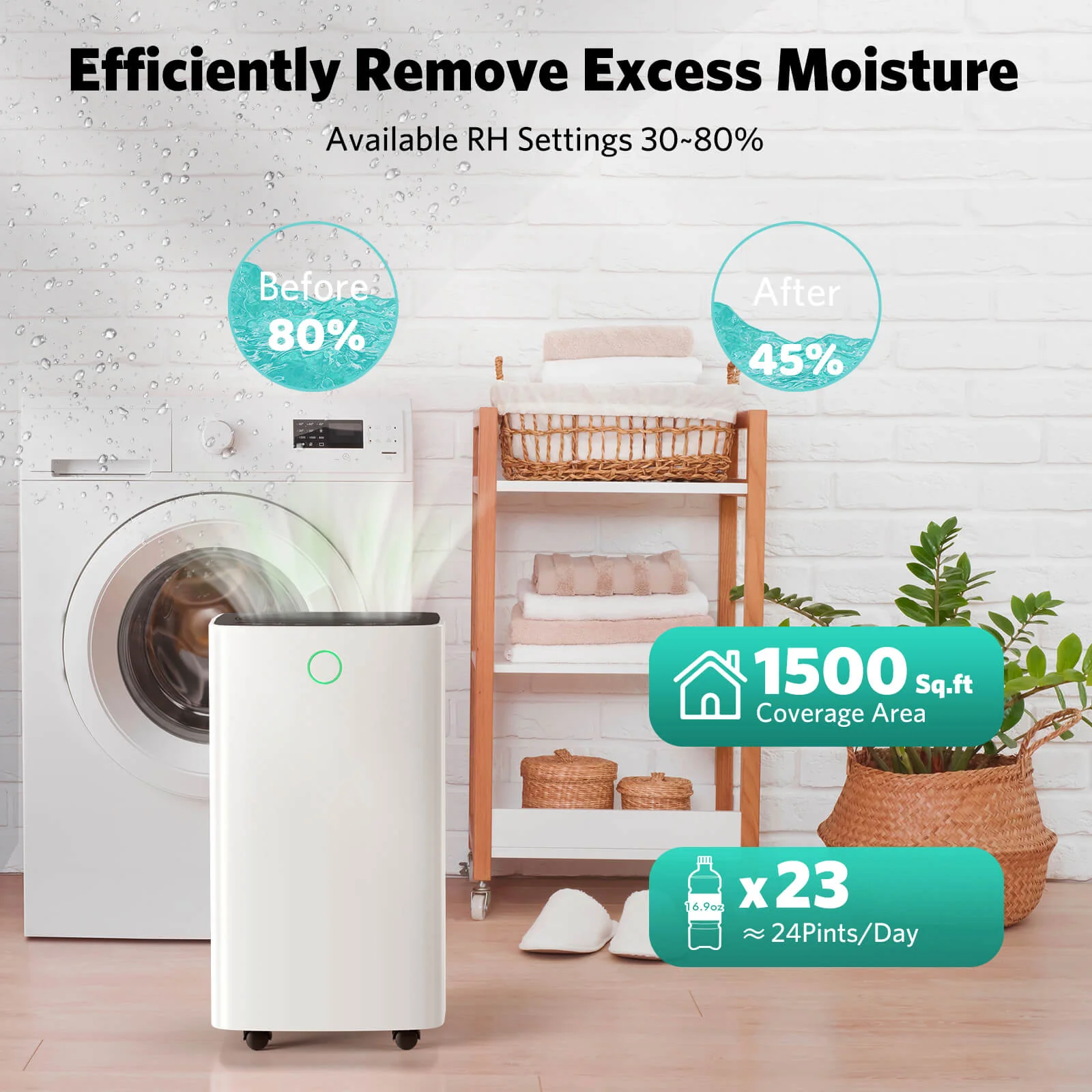 24 Pints Dehumidifier D4212B