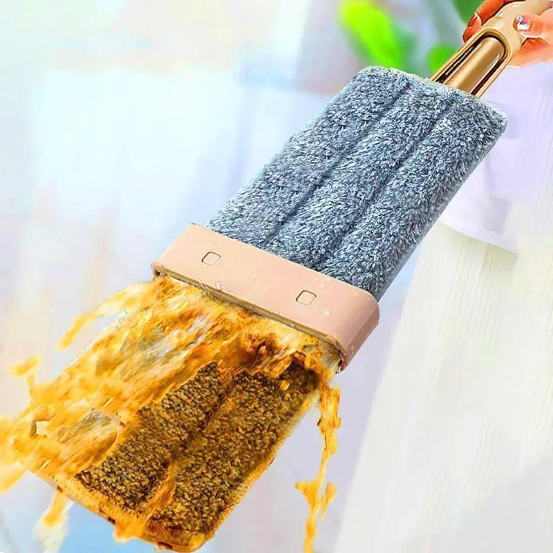 Double Sided Microfiber Flat Mop Self Wringing Lazy Mop
