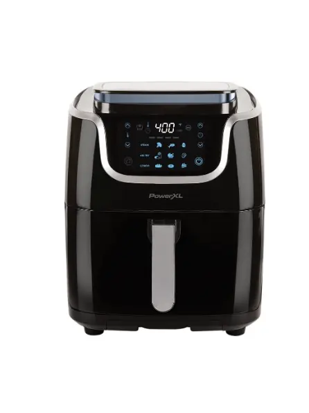 PowerXL Air Fryer Steamer Combo 7 QT 10-in-1 XL For Vegetable Toast, Bake, Roast, Broil, Dough Proofing, Warm, Defrost, ST006, Black (7 QT)