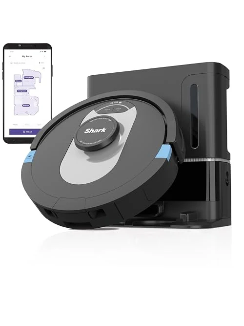 Shark RV2502AE AI Ultra Robot Vacuum with XL HEPA Self-Empty Base, Bagless, 60-Day Capacity, LIDAR Navigation, Smart Home Mapping, UltraClean, Perfect for Pet Hair, Compatible with Alexa, Black