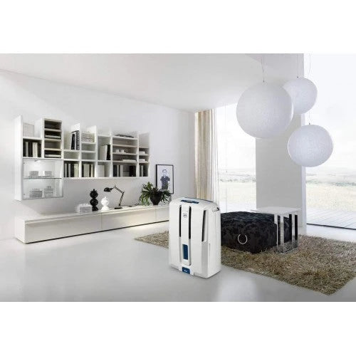 DeLonghi 70 Pint Dehumidifier with Built in Pump 24-Hour On/Off Timer, Energy Star 2.0, DDX70PE, White