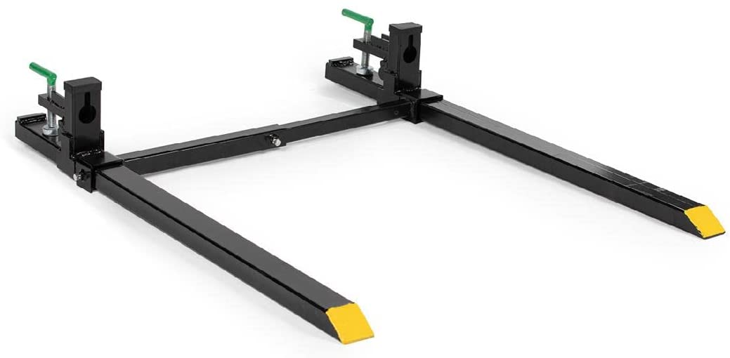 Titan Attachments Light-Duty 46′′ Clamp-on Pallet Forks Stabilizer Bar Rated 1,500 LB Loader or Skid Steer