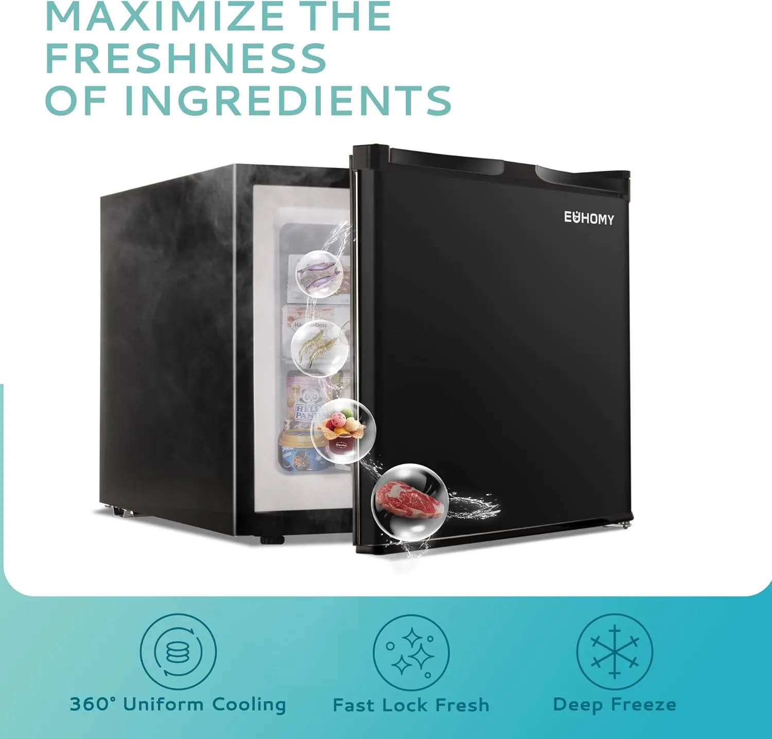 Mini Refrigerator countertop, 1.1 cubic feet, Single-door compact Upright Refrigerator, reversible stainless steel door, (silver)