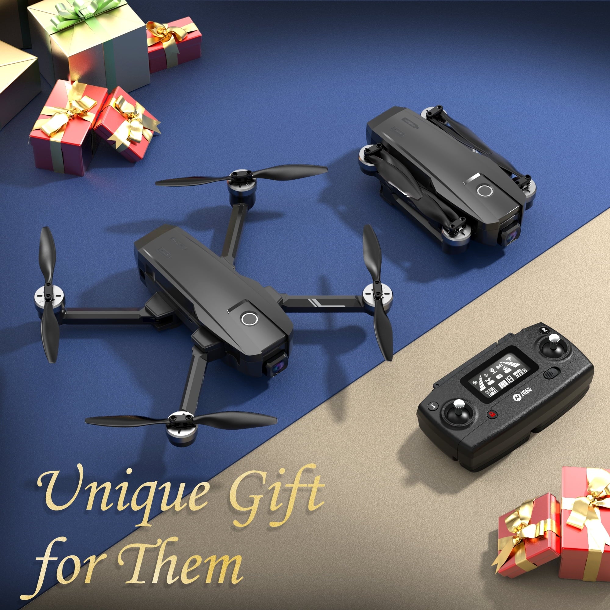 Holy Stone HS720E 4K EIS Drone with UHD Camera for Adults, GPS Quadcopter for Beginner with 46 mins Flight Time, Brushless Motor, 5GHz FPV Transmission and Auto Return Home, Black