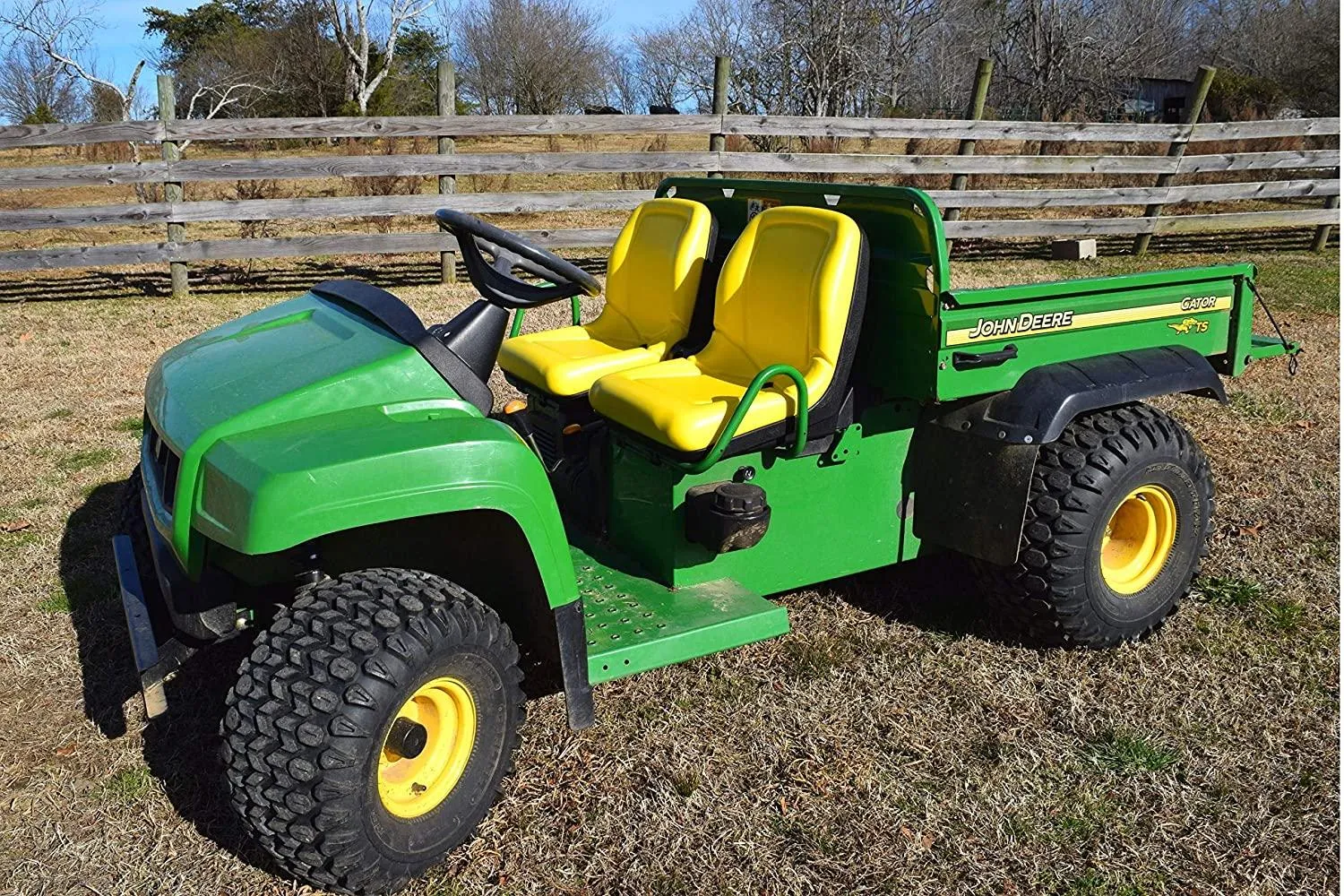 TRAC SEATS (2 Seats) Yellow Seat for John Deere Gator CS TS TX 4X2 AM133476 – High Back Seats (Same Day )