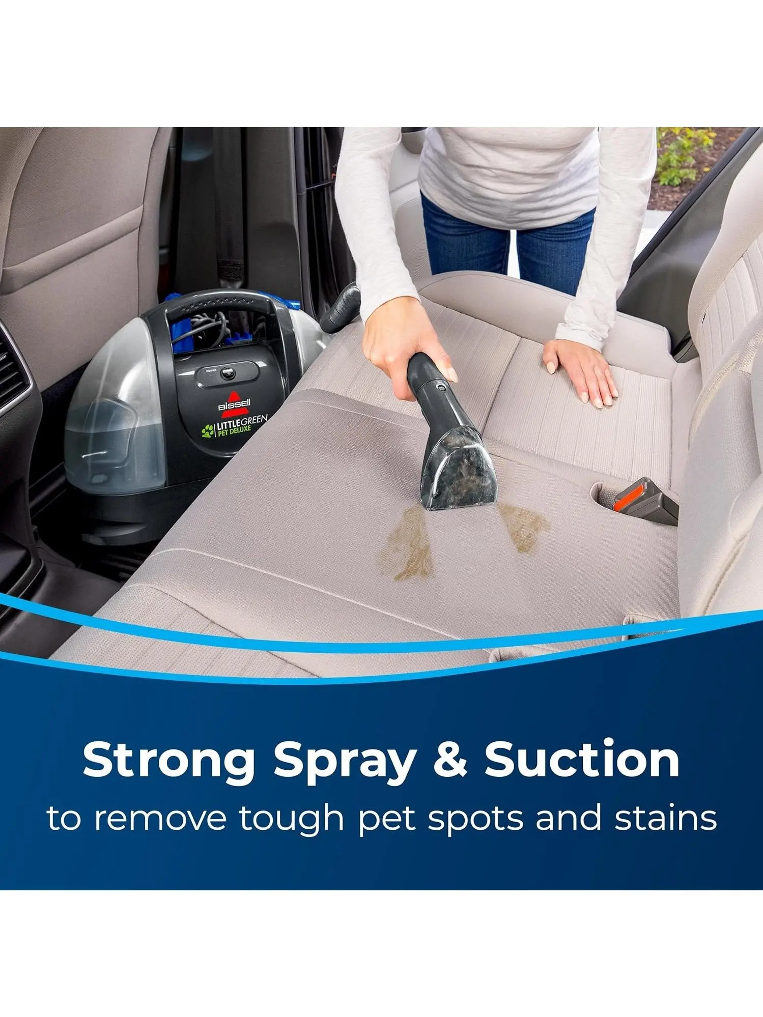 Bissell Little Green Pet Deluxe Portable Carpet Cleaner and Car/Auto Detailer, 3353, Gray/Blue