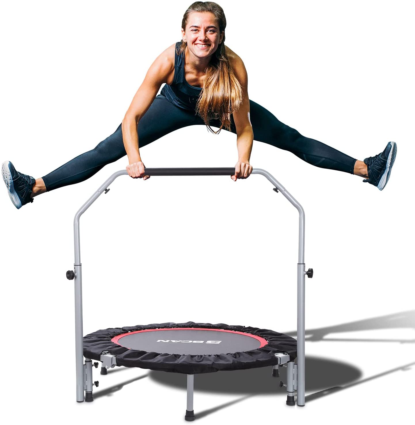 BCAN 40/48′′ Foldable Mini Trampoline,Workout Max Load 330lbs/440lbs