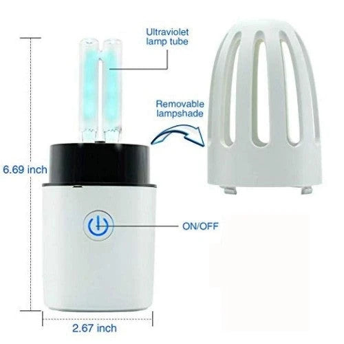 Germicidal lamp Portable Odor Remover Fridge Deodorant Formaldehyde Remover UV Disinfection Ozone Sterilizer for Car Pet Area Toilet Closet Shoe Place