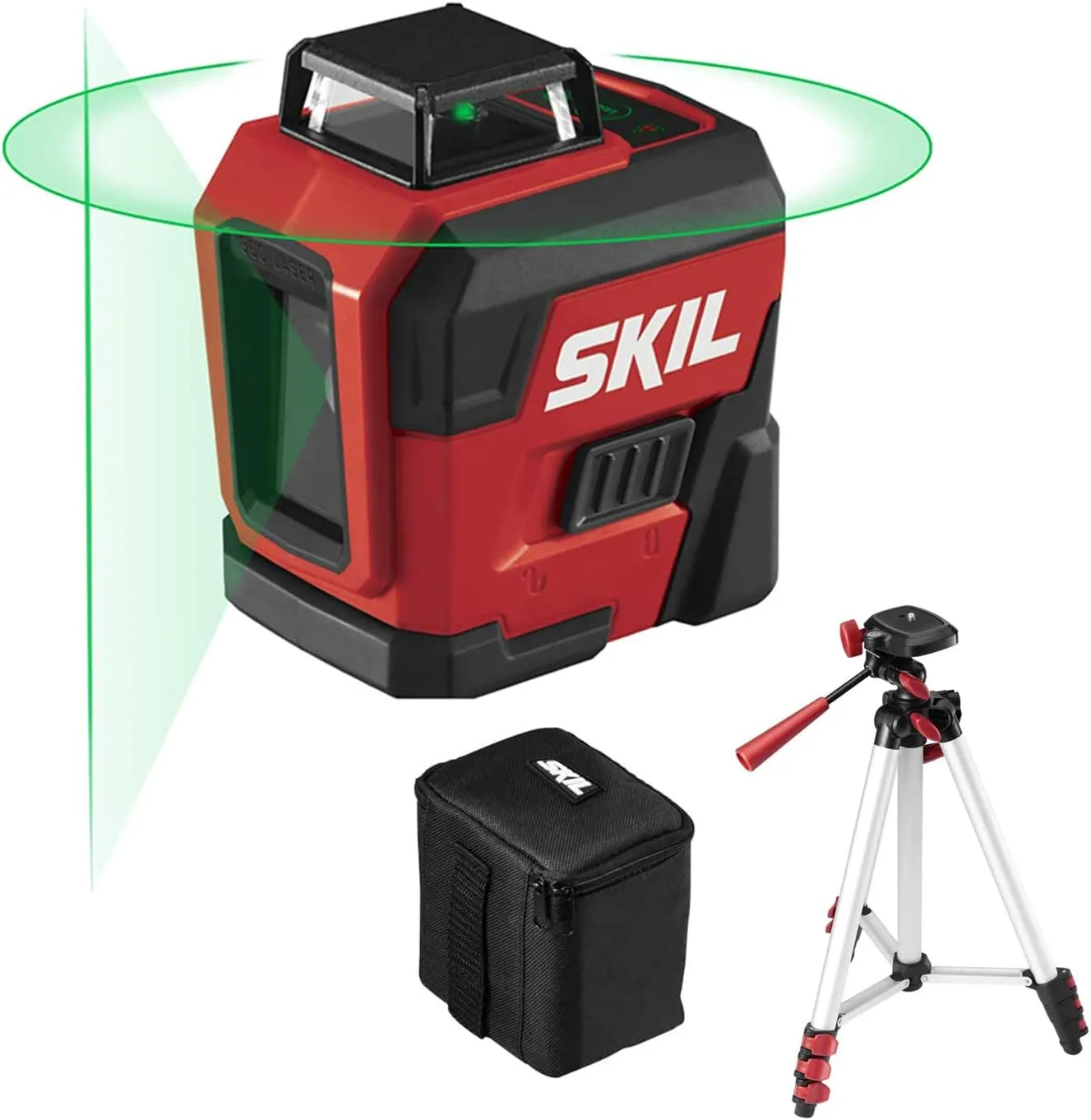 SKIL 100ft Self-Leveling Green Cross Line Laser with Rechargeable Battery, Tripod & Bag - LL9322G-01