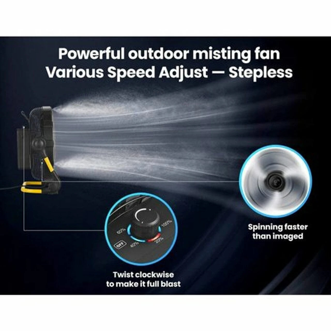 Geek Aire CF100M Cordless 12 inch Outdoor High-Velocity Floor Fan – Misting Feature