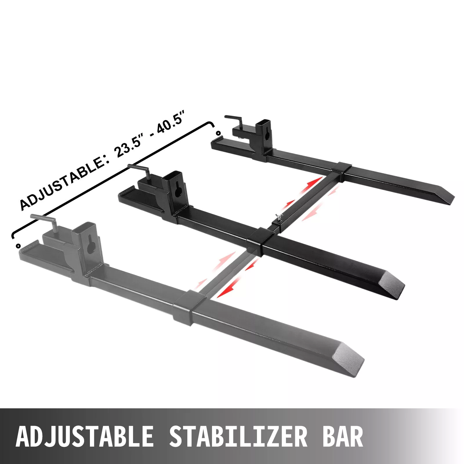 Vevor 39‘’ Clamp On Pallet Forks W/ Bar 1500lb Loader Tractor Heavy Duty