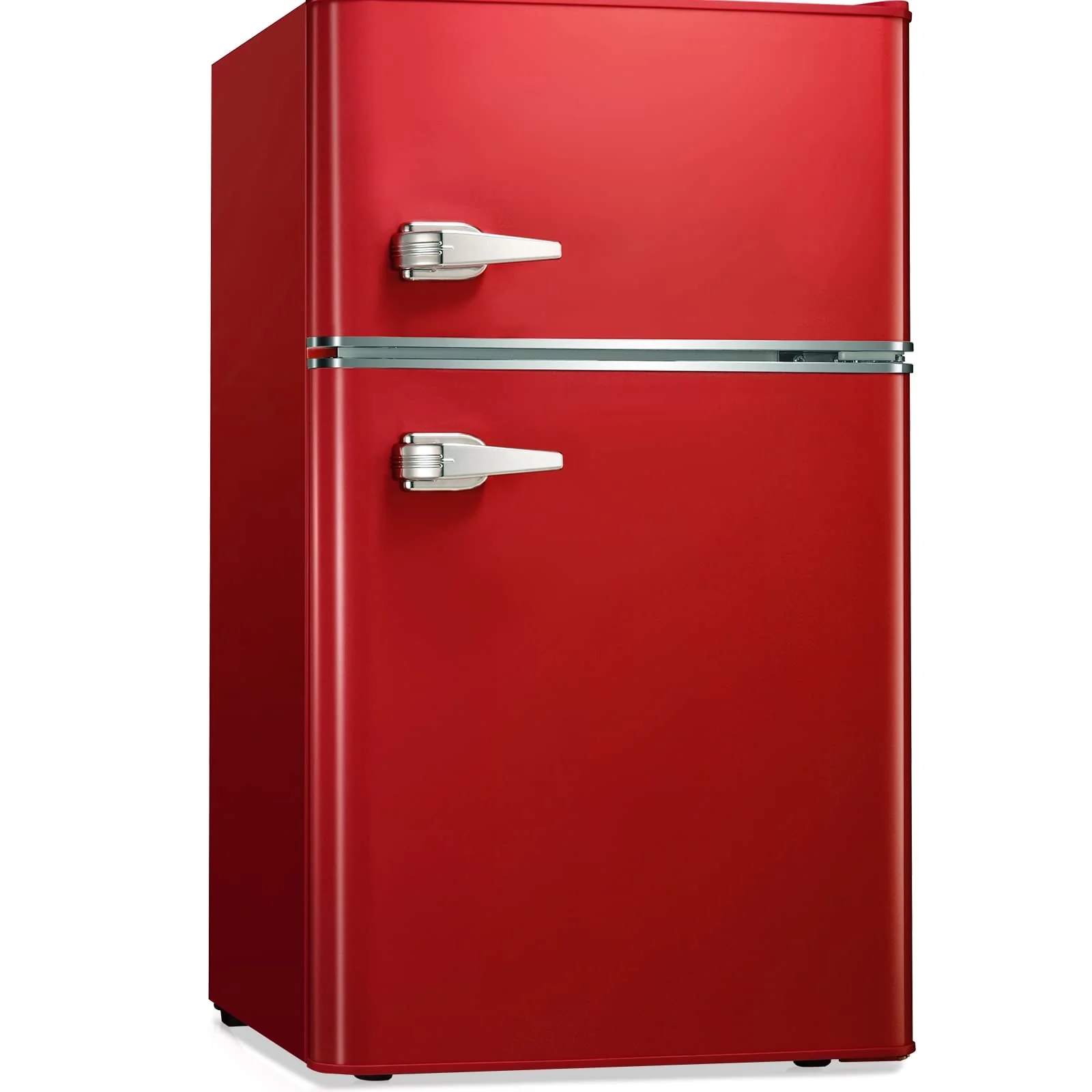 Kismile  Mini Fridge 3.1Cu.Ft Compact Refrigerator 2-Doors Freezer