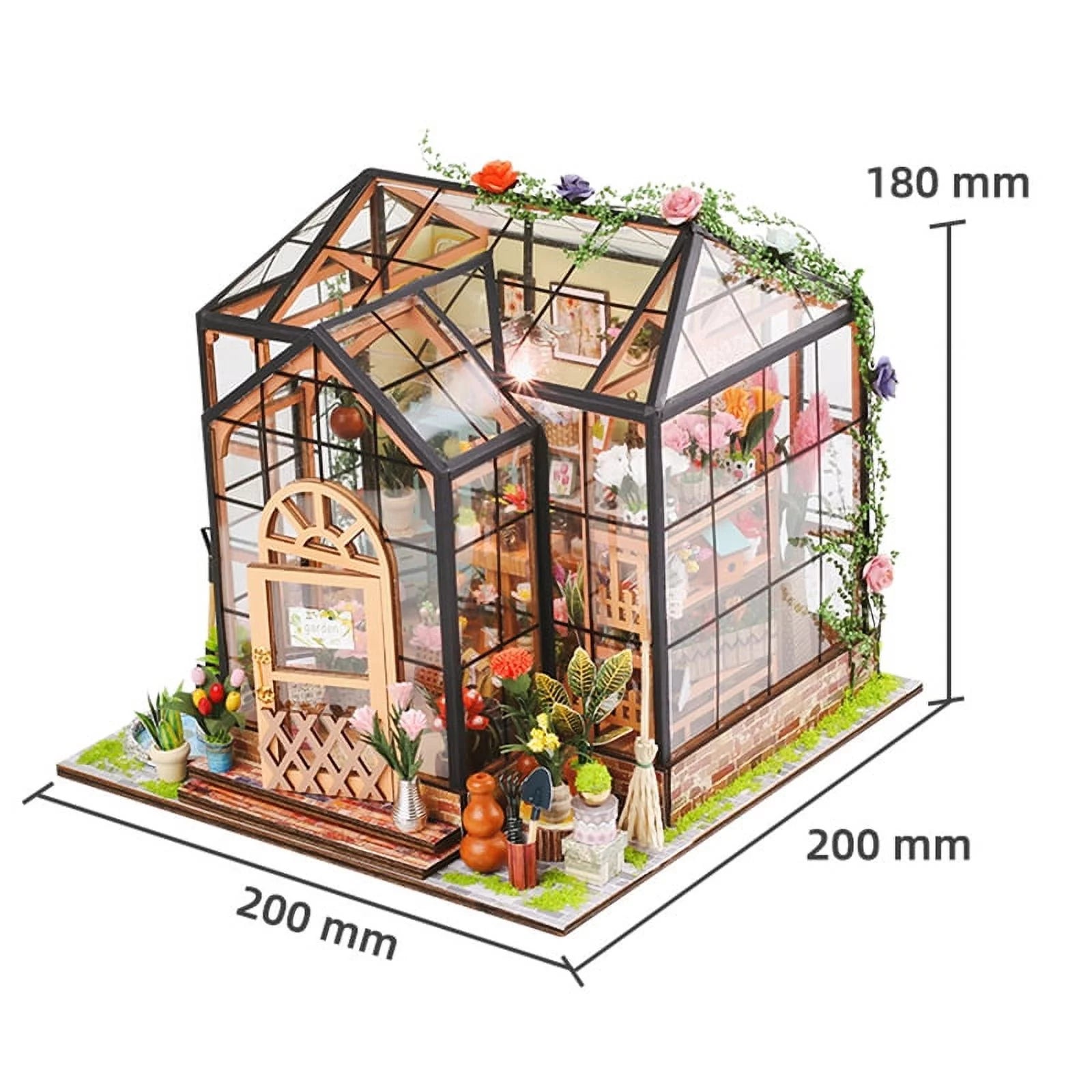 DIY Miniature Dollhouse Handmade DIY Building Kits Jenny Greenhouse Wooden Doll House Flowerhouse Handmade Toys Gifts for Kids