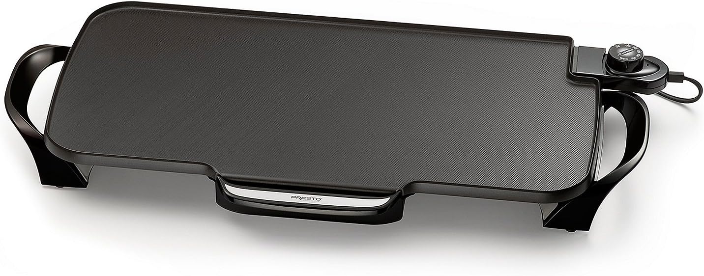 Presto 07061 22-inch Electric Griddle With Removable Handles, Black, 22-inch