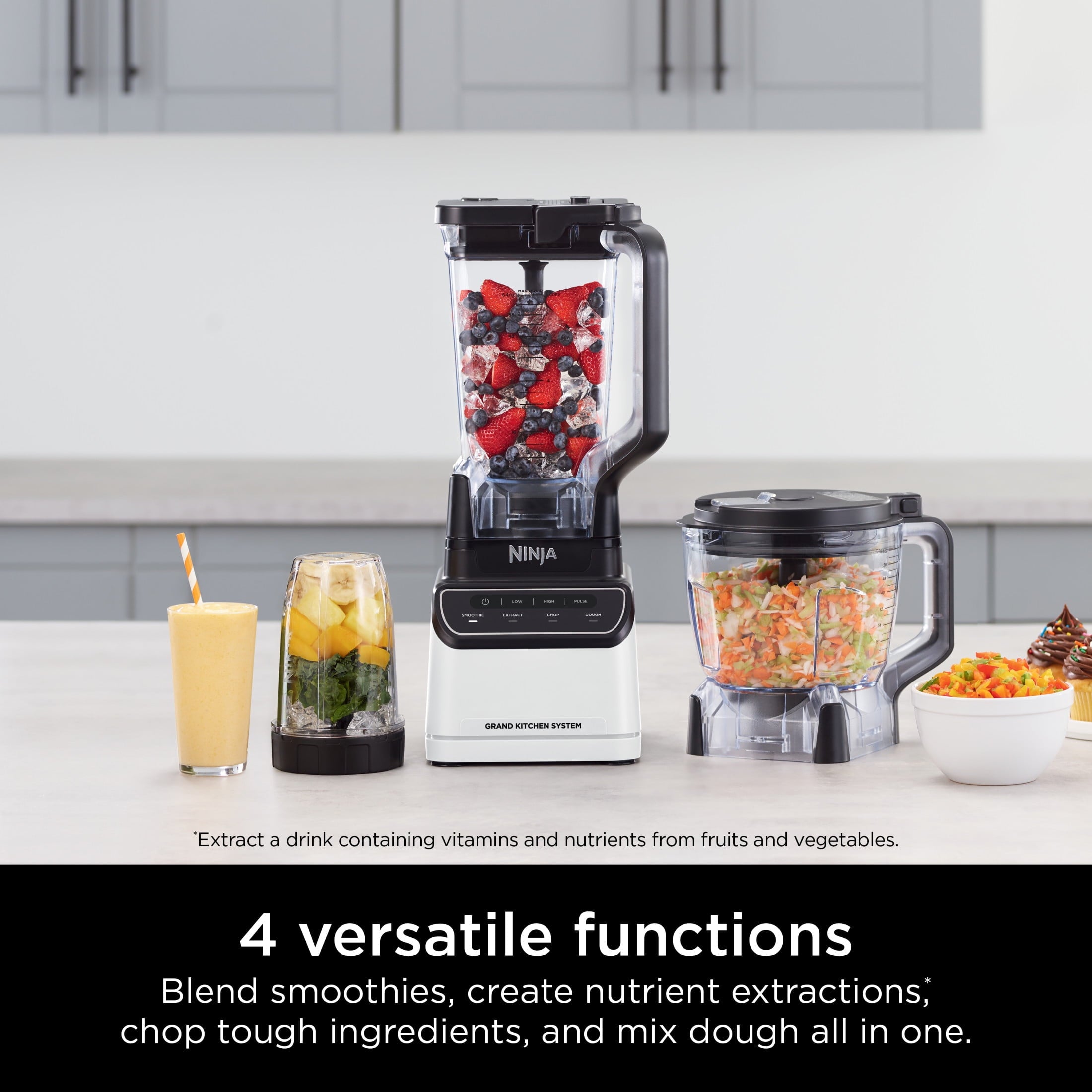 Ninja Grand Kitchen System 1200 Watts, Blender, 4 Preset Auto-iQ Programs
