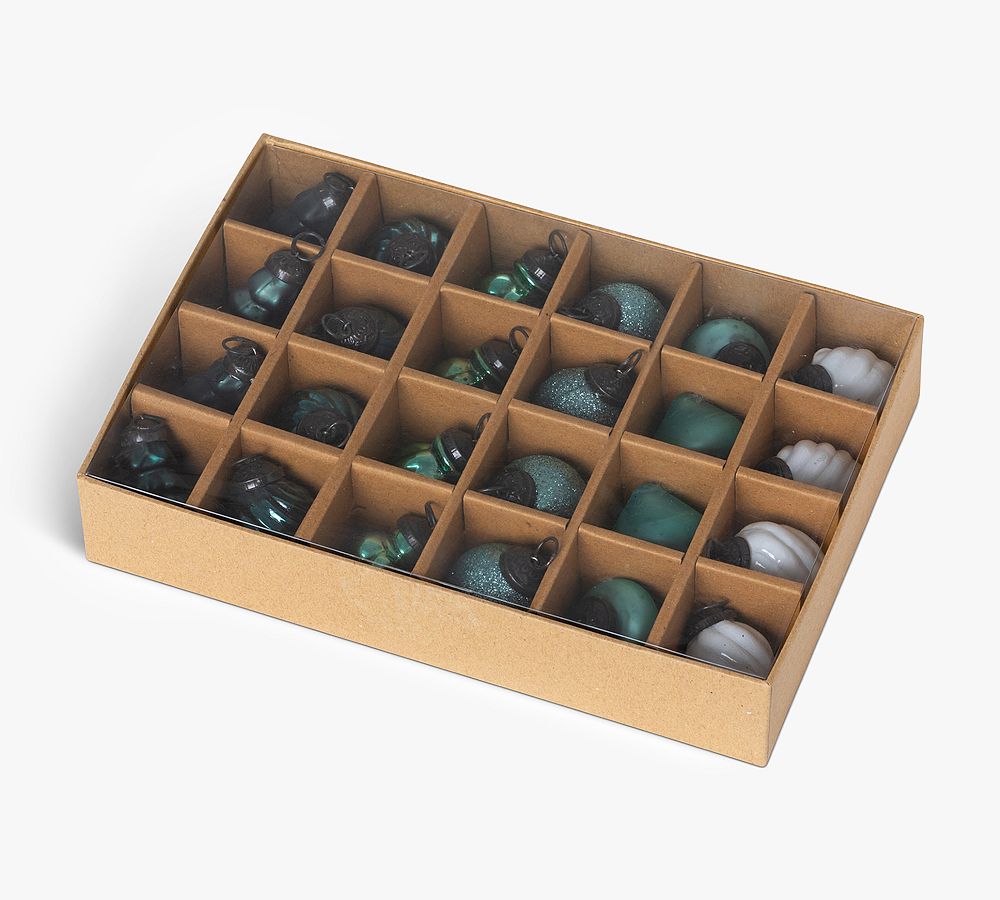 Mini Vintage Teal Ornaments - Set of 24  sgtnighsdesigns