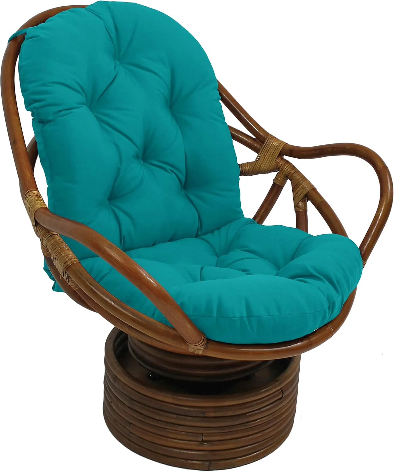 Blazing Needles Solid Outdoor Spun Polyester Swivel Rocker Cushion, 48