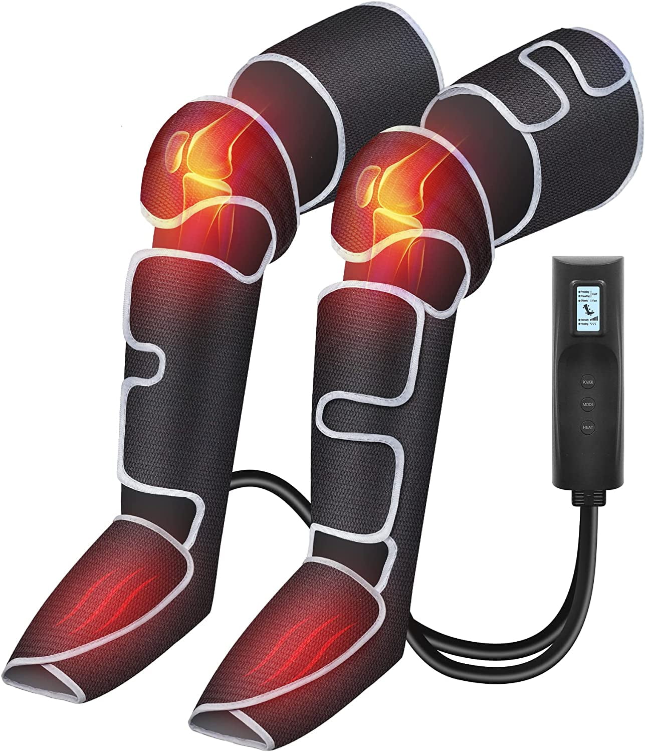 Comfier Leg Massager for Circulation, Air Compression Calf Knee Foot Massager with Heat, Leg Wraps Massage Boots for Pain Relief, Mothers Day Gifts