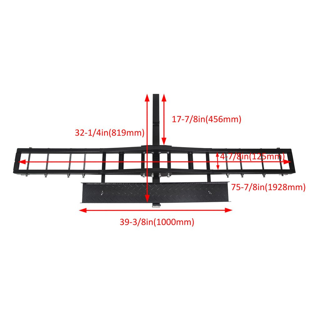 KOJEM Heavy Duty 500 Lbs Motorcycle Dirt Bike Carrier Rack with Ramp for 2′′ Hitch Receiver