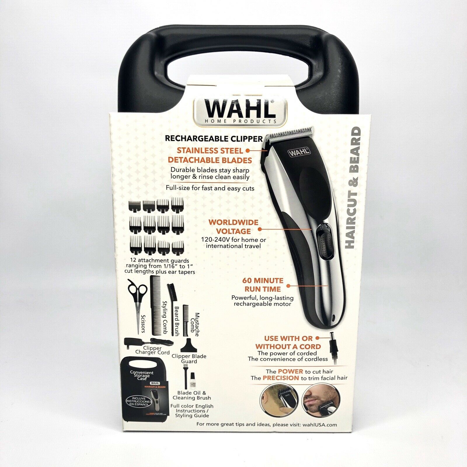 Wahl 22-Piece Haircut & Beard Trimmer Kit, Cordless/Cord, Stainless Steel Blades