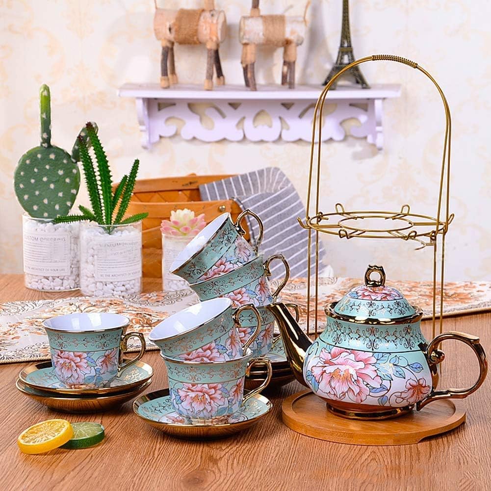 DaGiBayCn 20 PCS Tea set Ceramics Tea set Afternoon Tea Set Adult tea set Gift Tea Set Can Drink Coffee Strong Tea blue