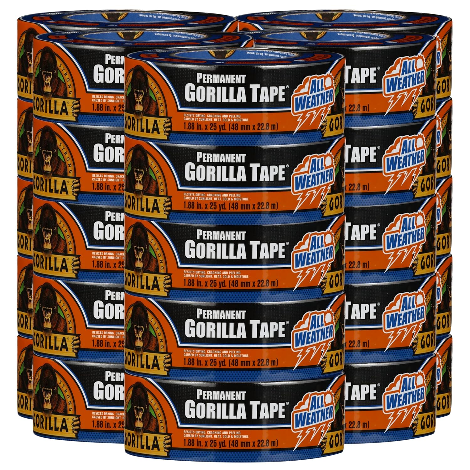 Gorilla All Weather Outdoor Waterproof Duct Tape (Pack of 25)