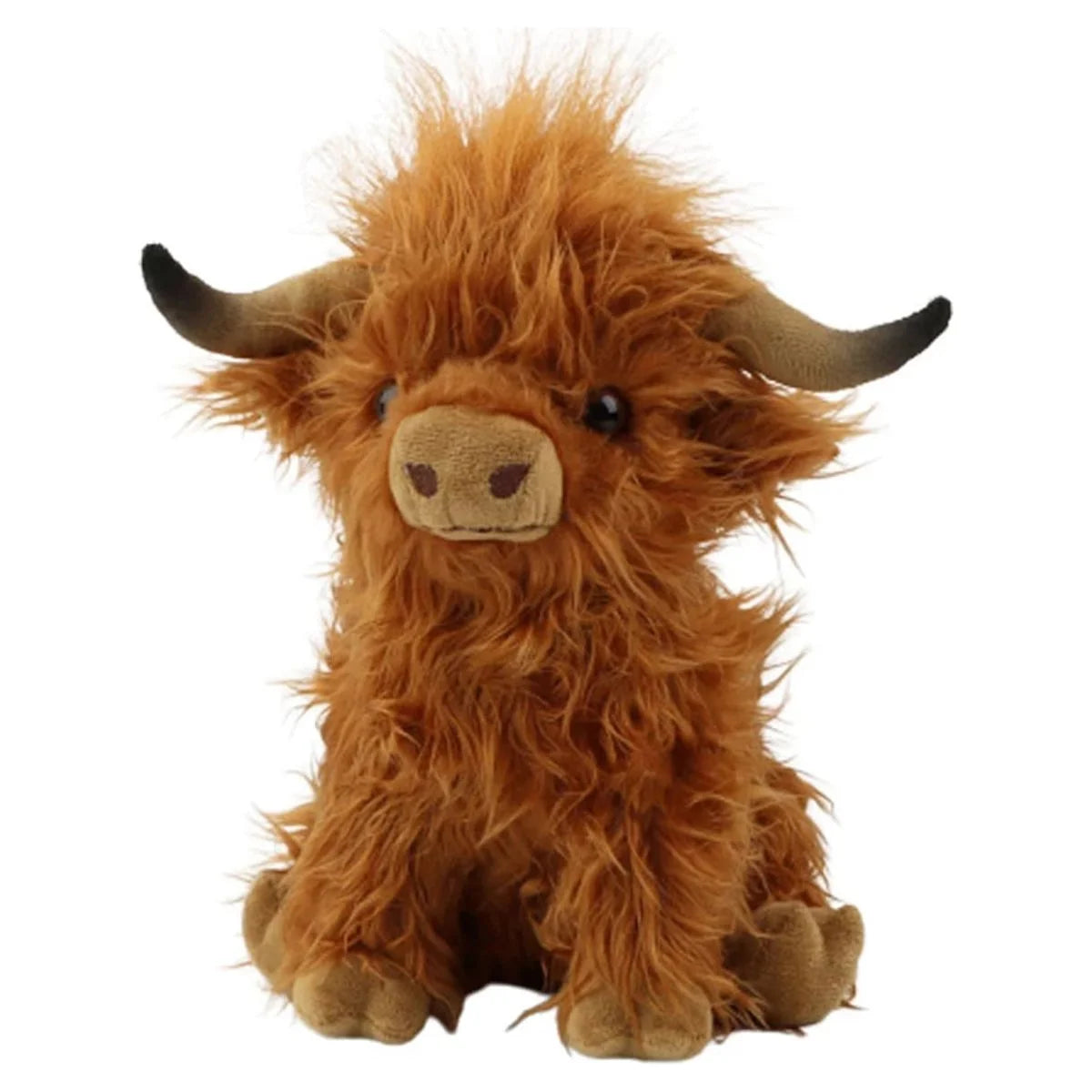 Evjurcn Cow Stuffed Toy, 9.8inch Highland Cow Plush Heal Your Mood, Soft and Comfortable Plush Figure Toy High Simulation Cow Stuffed Doll Accompany Anime Plush Toy for Boys Girls Gift