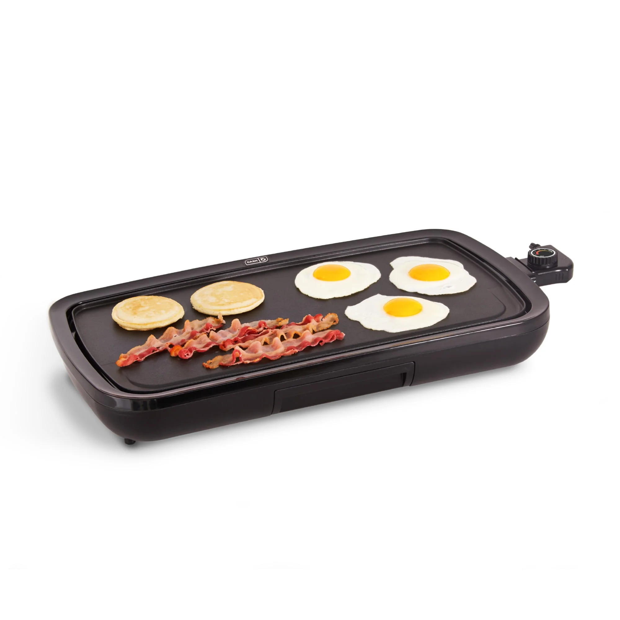 Dash Everyday Nonstick Electric Griddle for Pancakes Burgers, Quesadillas, Eggs & Other on the Go Breakfast, Lunch & Snacks with Drip Tray + Included Recipe Book, 20in, 1500-Watt - Black
