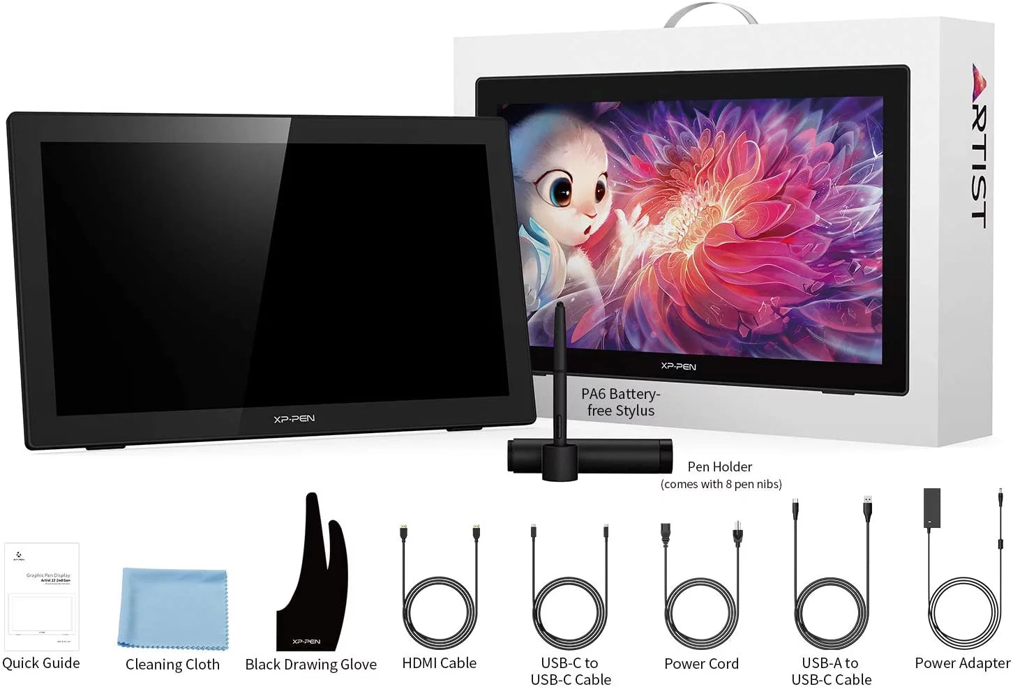 XP-PEN Artist 22 2nd Graphics Tablet,21.5 Inch Drawing Display,Digital Art Tablet with Screen,Animation Pen Display With Monitor for Windows Mac Laptop