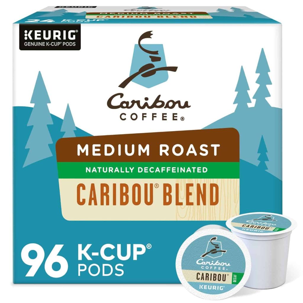 Caribou Coffee Decaf K-Cup Pods, Medium Roast, 96 Count – Rainforest Alliance Certified