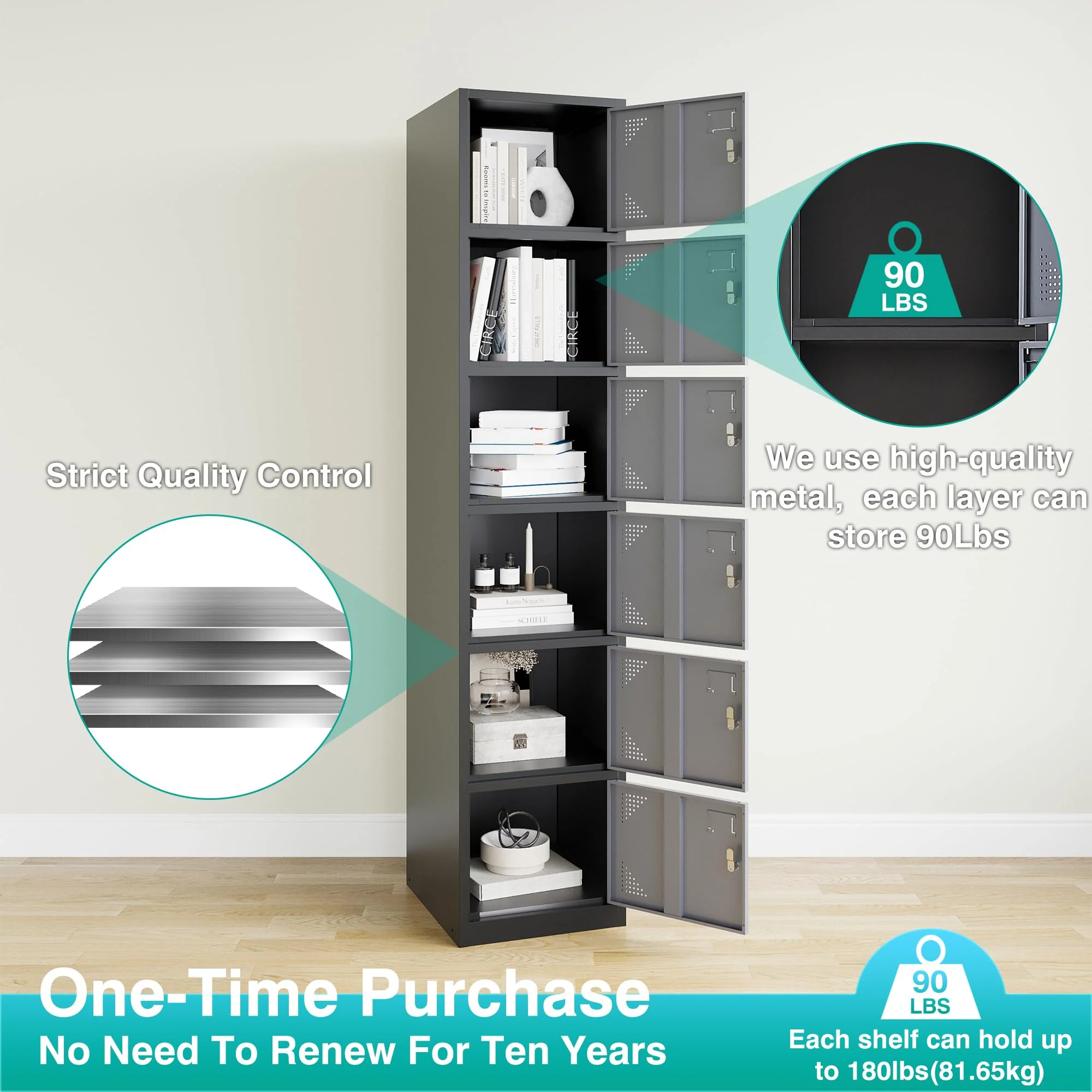 Metal Locker For Employees,Storage Cabinet With Doors And Shelves Garage Storage Cabinet Office Locking Storage Cabinet 71