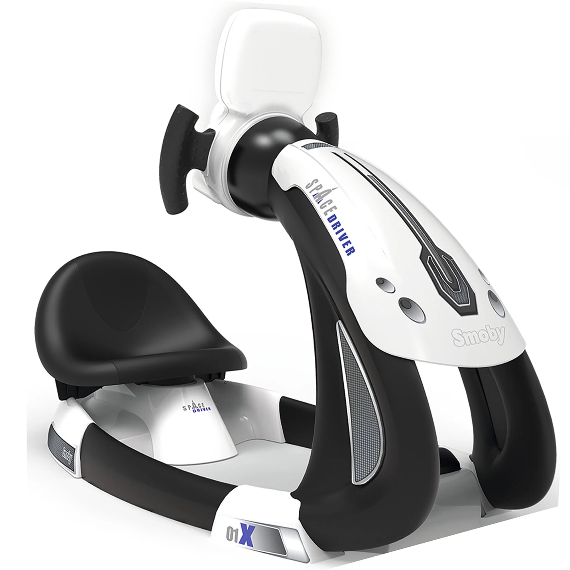 Smoby Space Drive- Children's Space Ship Simulator in Black W/ Electronic Steering Wheel & Backlit Screen, Ages 3+