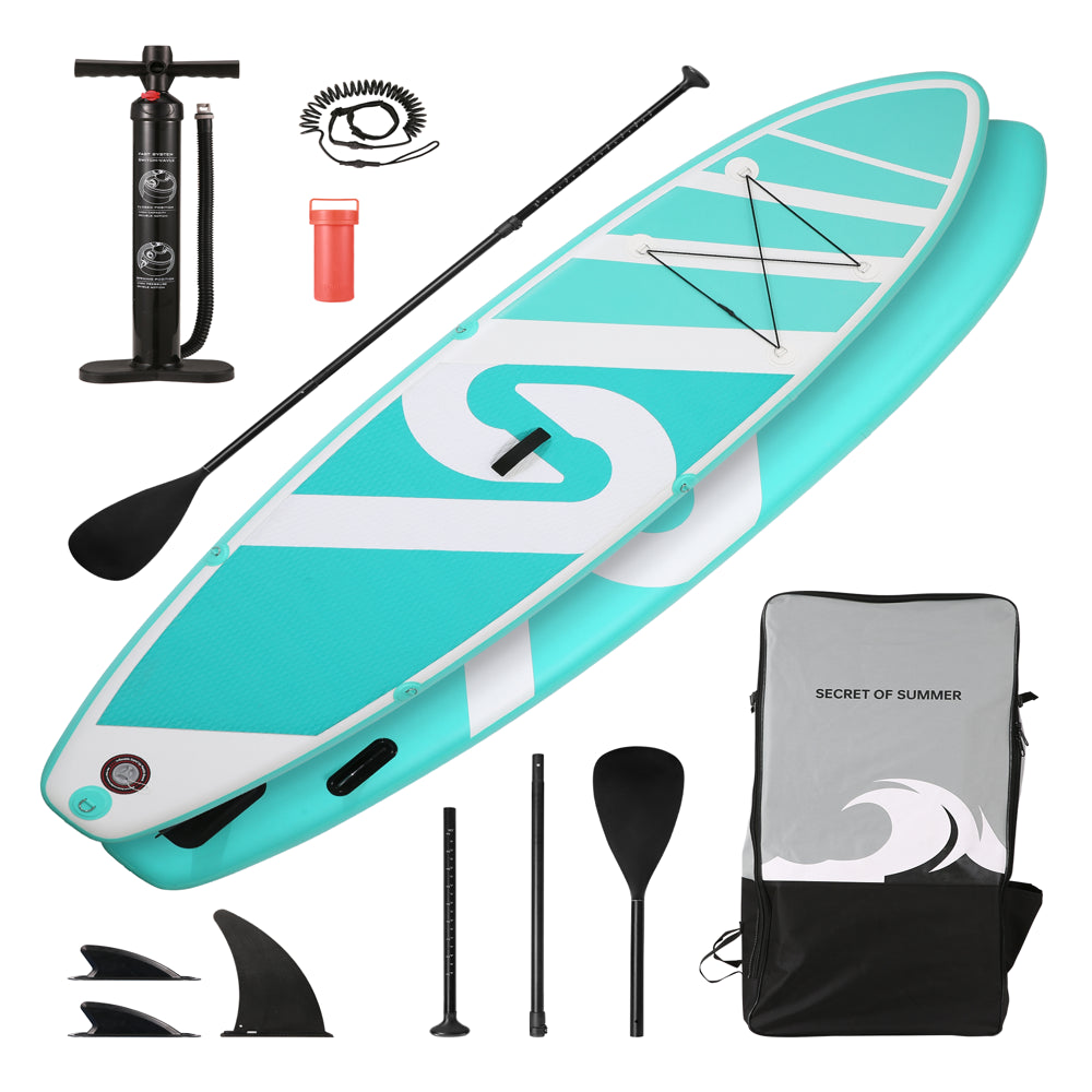 Marnur Inflatable SUP Paddle Board 10′ x 30′′ x 6′′ with Accessories, 330 lbs Capacity, PVC Material