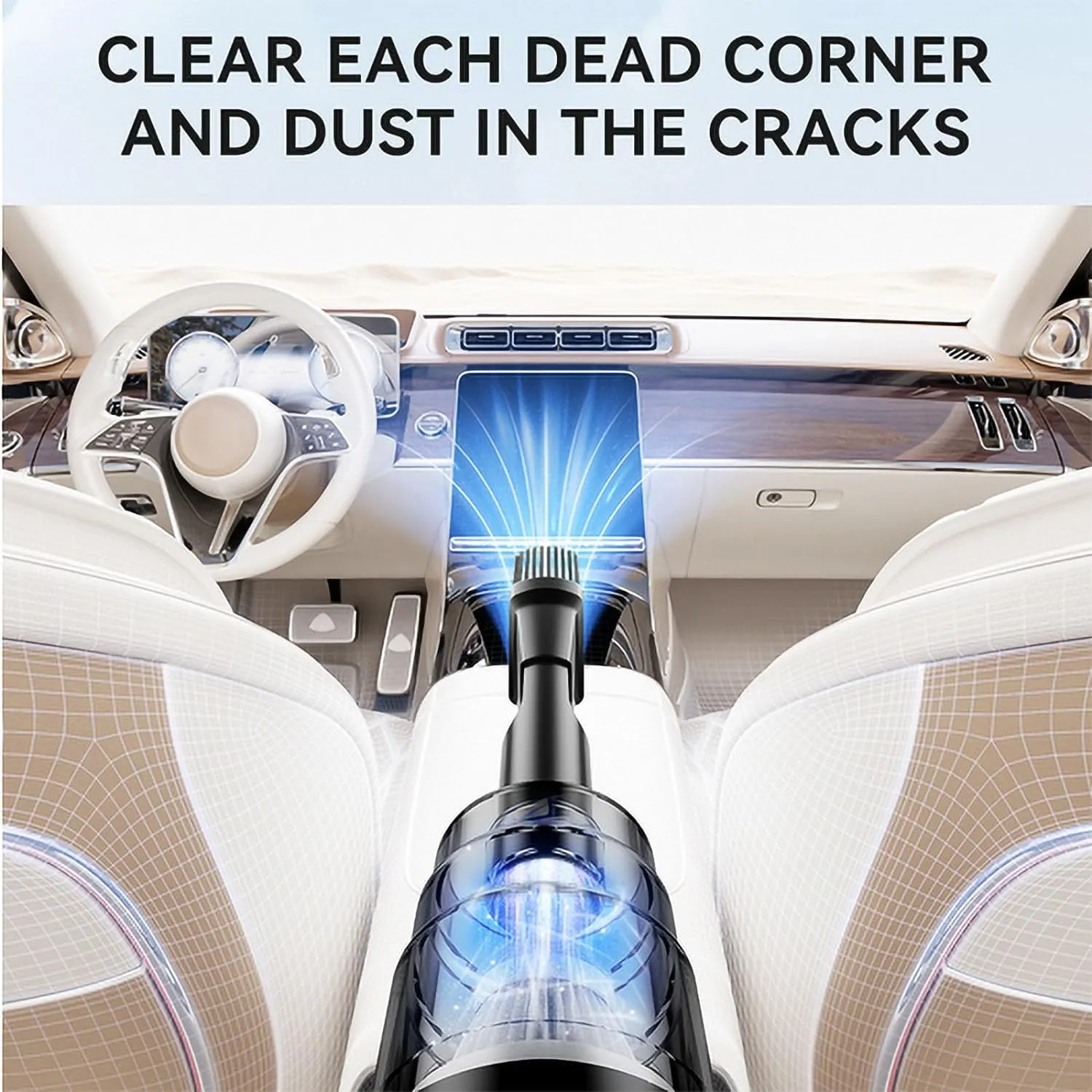 Car Mounted Vacuum Cleaner Wireless Portable Household Handheld Dust Collector Lightning Deals of Today Prime (Blue)