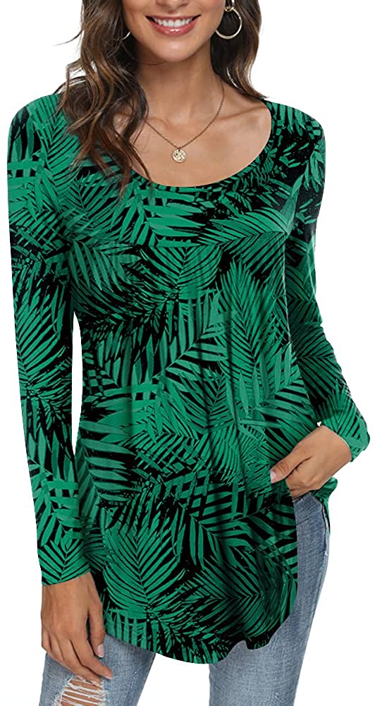 Women’s Casual Long Sleeve Ruffle Tunic Tops Loose T Shirt Blouse