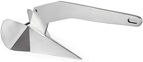 ISURE MARINE 316 Stainless Steel Delta/Wing Boat Anchor, 22 lbs, Silver – Corrosion-Resistant, High Holding Power