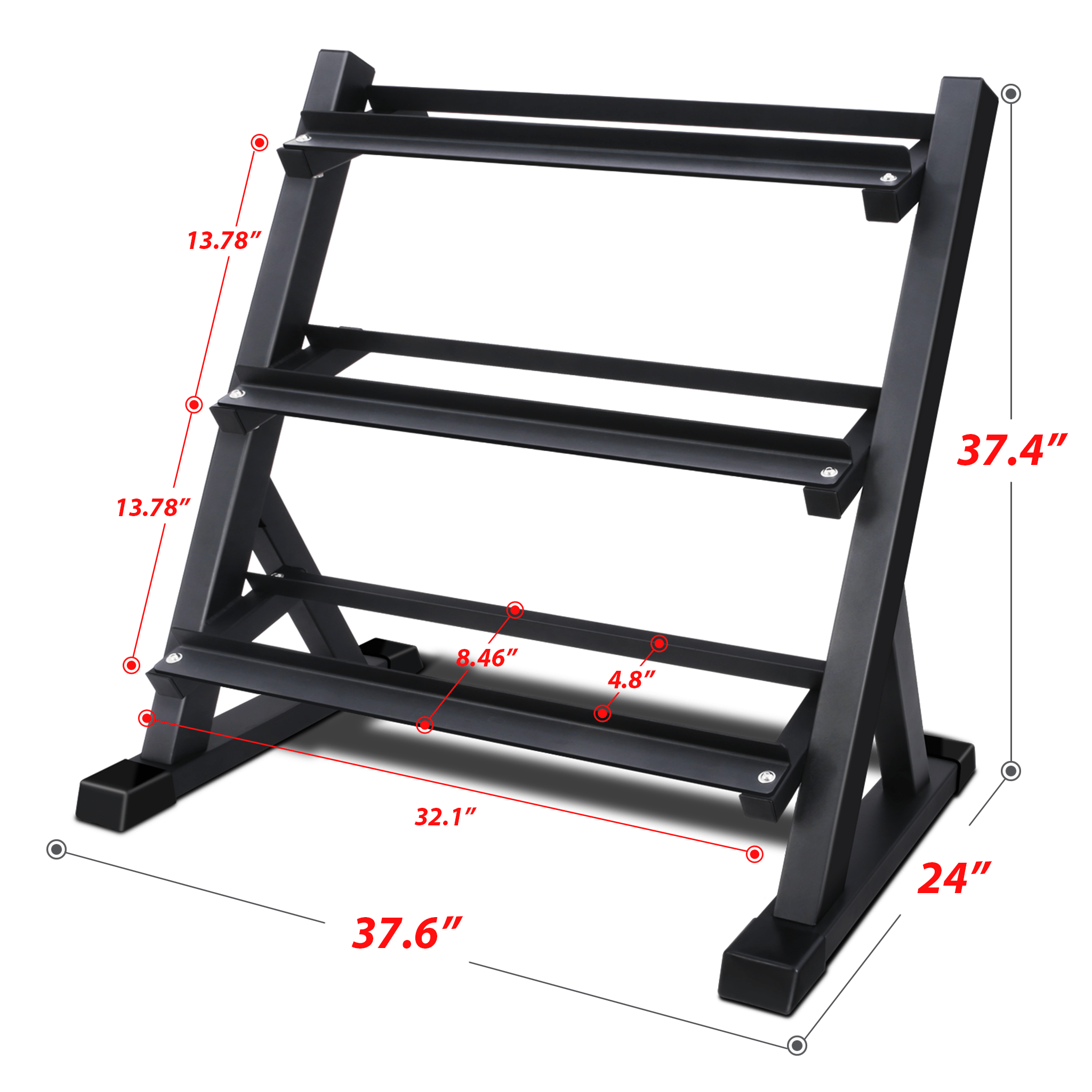 3-Tier Dumbbell Rack Stand