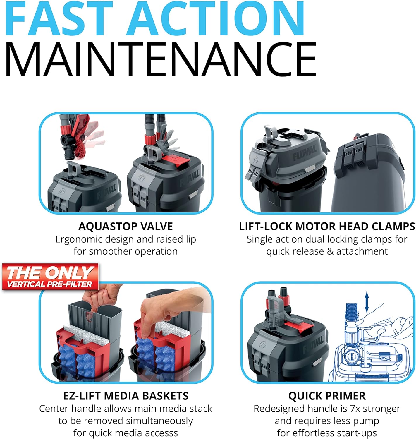 407 Perfomance Canister Filter – for Aquariums Up to 100 Gallons – Aquarium Canister Filter