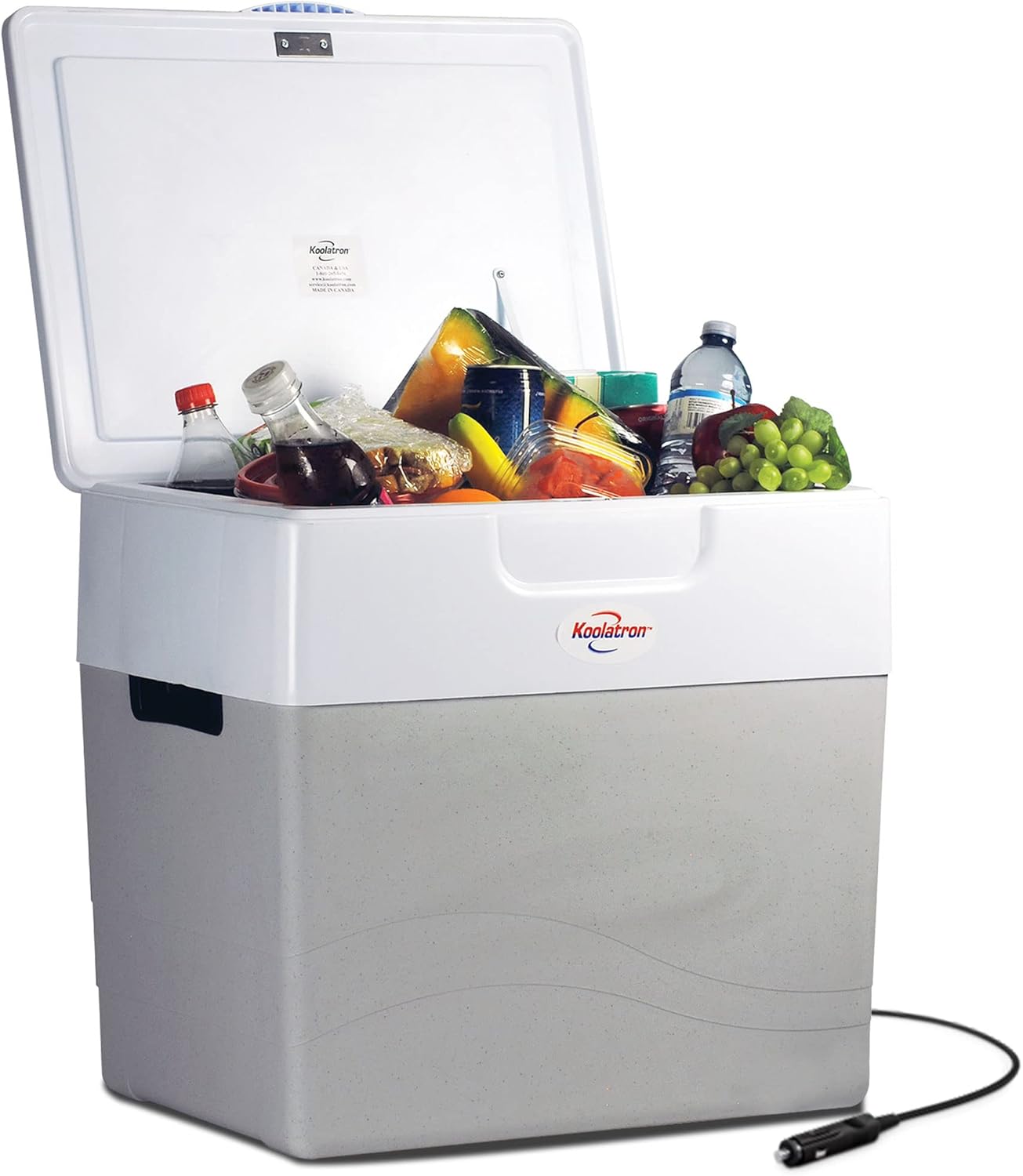 Koolatron P85 52 Qt Electric Portable Car Fridge, 12V Cooler/Warmer, Gray, for Camping & Travel