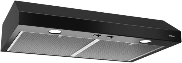 24-inch Under-Cabinet 4-Way Convertible Range Hood with 2-Speed Exhaust Fan and Light,Black