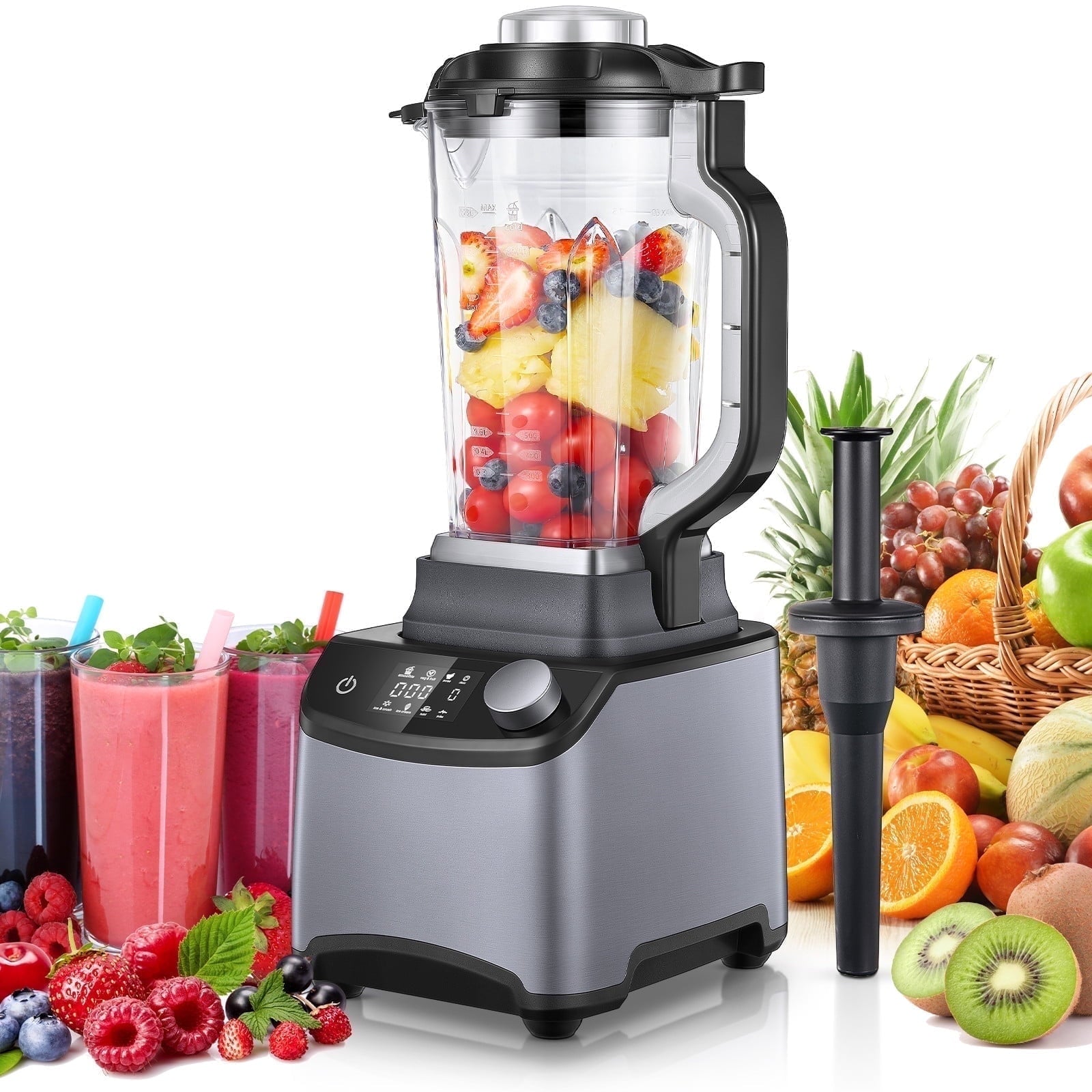 Professional Countertop Blender, 1200W(Max 2200W) High Power Crushing Ice, Veggies, Shakes, 60 oz