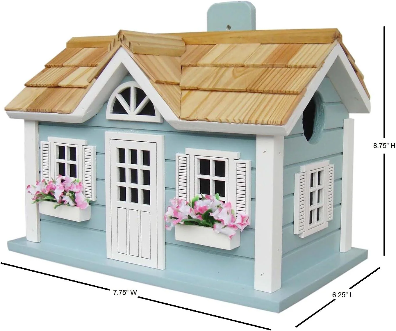 Home Bazaar Hand-made Nantucket Cottage Blue Bird House - Bird Friendly - Home Decor