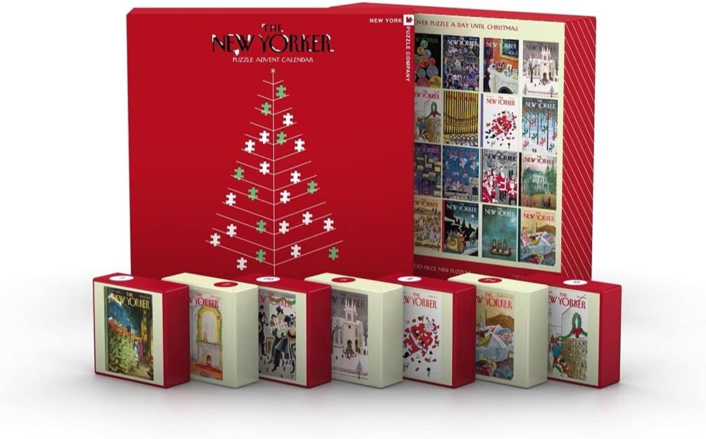 New York Puzzle Company - New Yorker New Yorker Advent Calendar - 24 Piece Jigsaw Puzzle for Family Game Nights