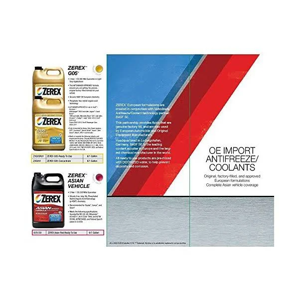 Zerex G-05 Antifreeze Coolant Ready to Use 1gal ZXG05RU1