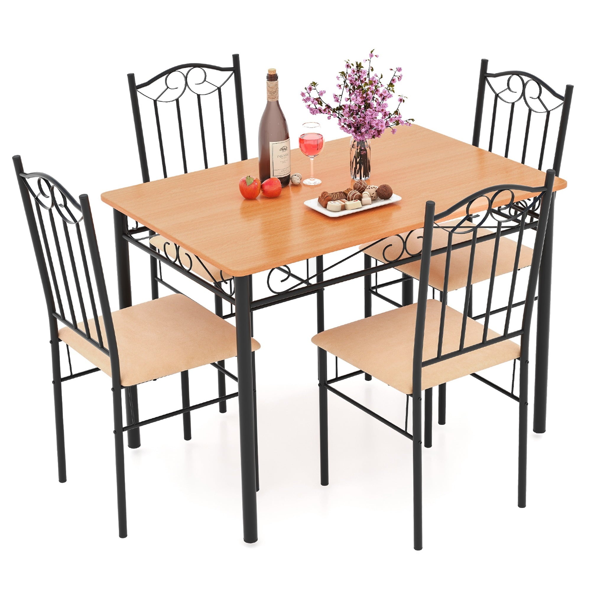 Costway 5 PC Dining Set Wood Metal 30