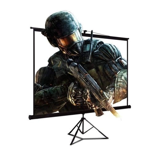 Quisilife Portable Projector Screen 84inch Projector Screen with Stand 4:3 HD Outdoor Indoor Movies Screen for Home Theater Cinema (Color : Black, Size : 84inch)