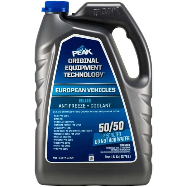 Peak European Blue 50/50 Antifreeze + Coolant - 1 Gal