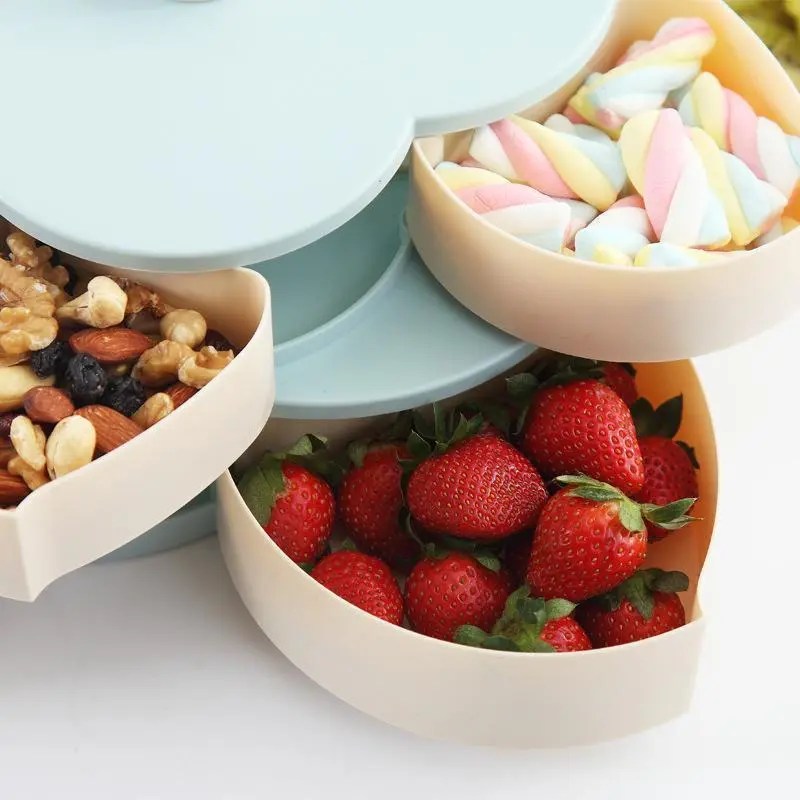 Flower Petal Shaped Candy Rotating Box Embellishment Storage