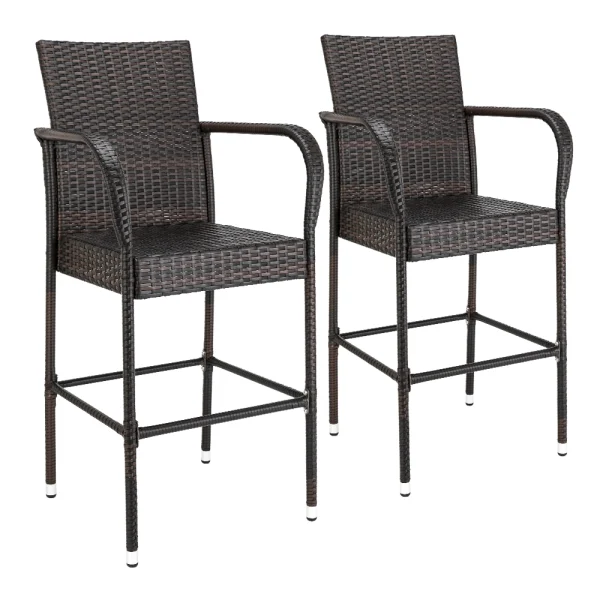 2pcs High Bar Chair Brown Gradient 23.23 x 23.23 x 46.26