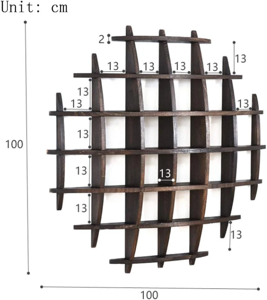 JIU Solid Wood Tea Cup Holder Wall Decoration Tea Set Display Stand Vintage Multi-Color Teapot Rack (Size : A)